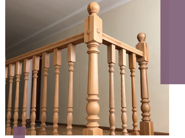 Деревянные перила на заказ в Красном Сулине: монтаж и изготовление