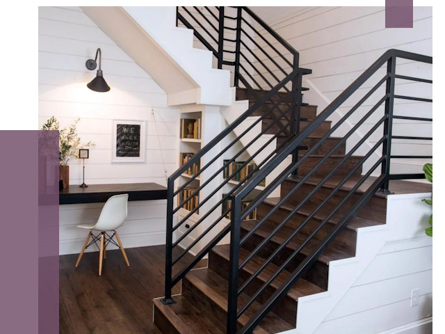 Перила для лестницы в доме в Красном Сулине от 7399 руб. — ПРОЛЁТ-Крл