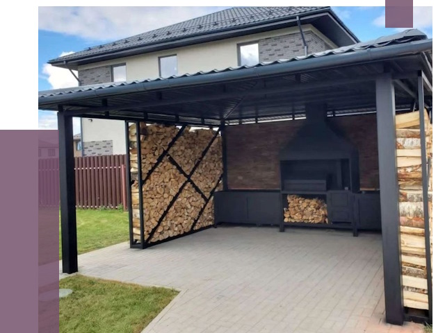 Навесы для барбекю в Красном Сулине от 12706 руб. под ключ | ПРОЛЁТ-Крл