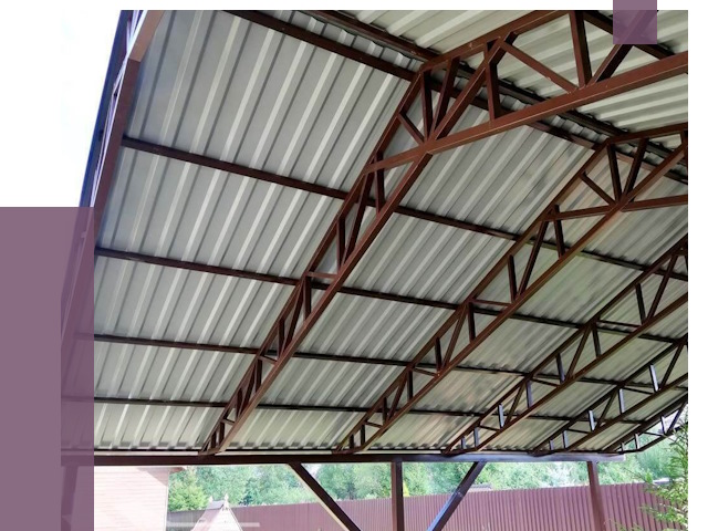 Навесы из профнастила в Красном Сулине от 7348 руб. | ПРОЛЁТ-Крл