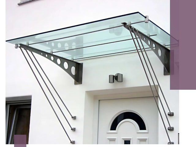 Козырьки над входом под ключ в Красном Сулине — изготовление и монтаж