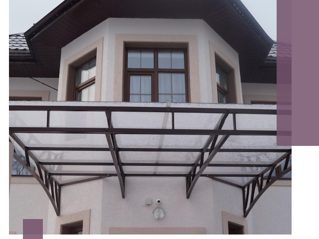 Козырьки из поликарбоната под ключ в Красном Сулине