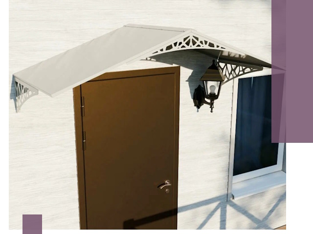 Металлические козырьки на входы и террасы в Красном Сулине