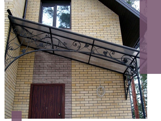 Односкатные козырьки из металла под ключ в Красном Сулине