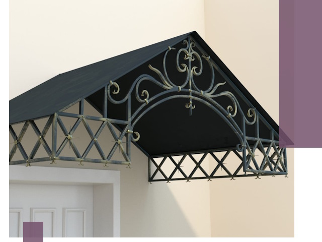 Двускатные металлические козырьки под ключ в Красном Сулине