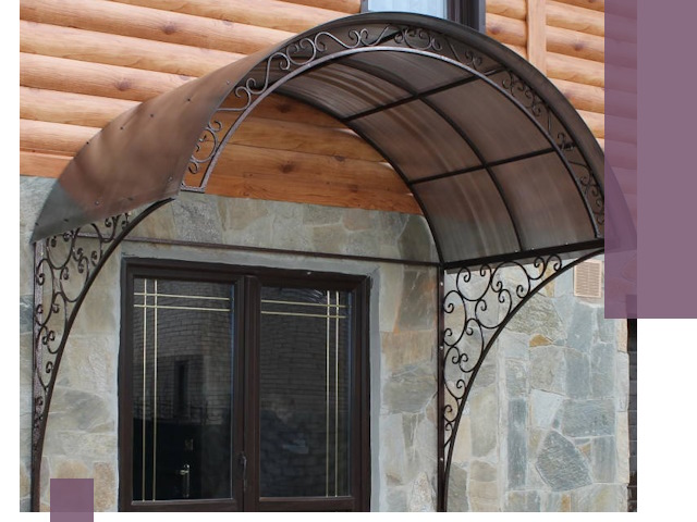 Арочные козырьки под ключ в Красном Сулине: изготовление и монтаж